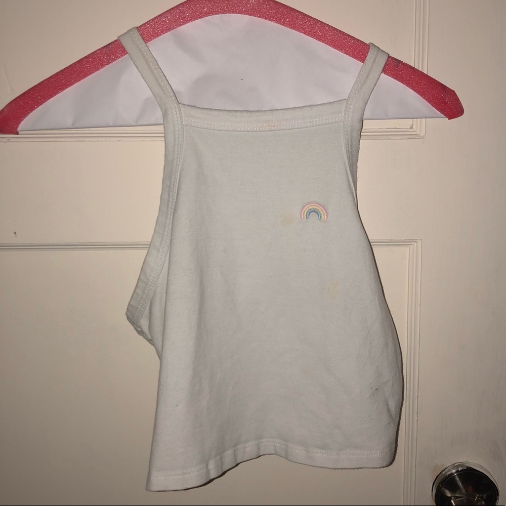 White tight tank, crop top